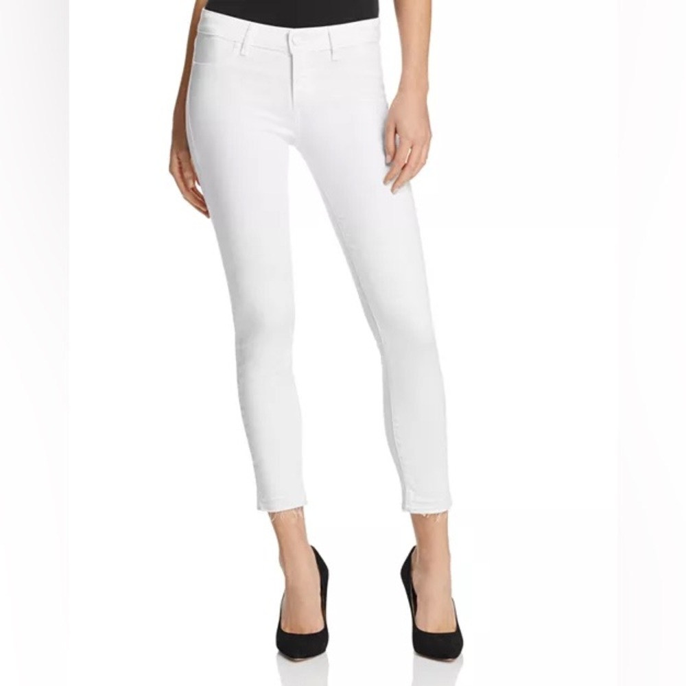 PAIGE (29) White Verdugo Crop Mid Rise Ankle Skinny Jeans- Contemporary Designer